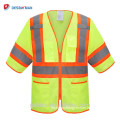 100% Polyester High Visibility Safety Reflective Jacket High Hi Vis Vest with Zipper,Fluo Hi-vis Gilet Fluorescent